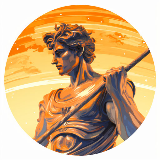 Mercury artwork in the style of oil painting, on a white background