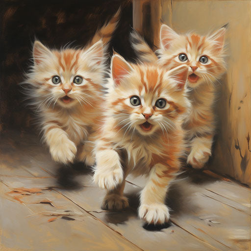 Manx cat kittens playing