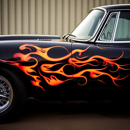 Jaguar E-Type Car Flame Decal