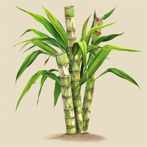 Sugar cane clipart in photo realistic quality on a flat beige background