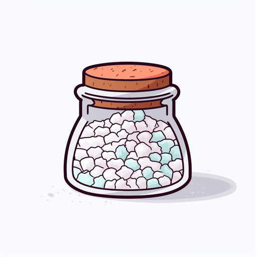 Minimalist salt illustration on white background