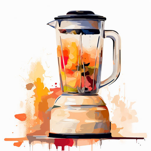 Blender clipart in the style of Impressionistic Art, on white background