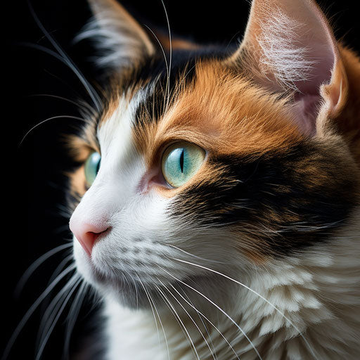 Calico cat close-up of the face