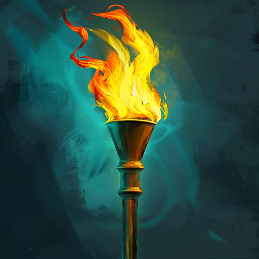 Torch clipart in photo-realistic style