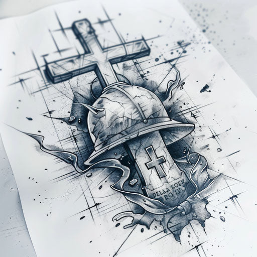 Sketch of a navy tattoo with sailor's grave