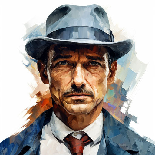 Mr. clipart in the style of Oil painting, on a white background