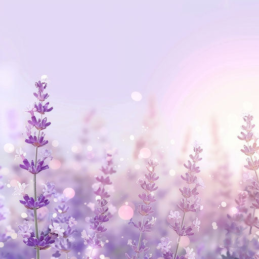 Sunny day in a soft lavender flat background