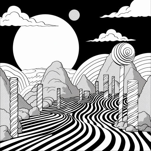 Minimalist candy world with stark contrasts