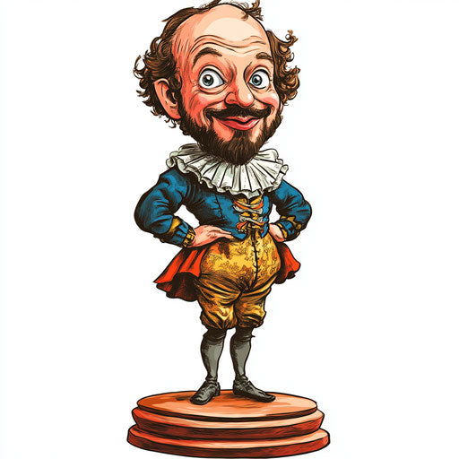 Humorous caricature of a Francis Drake clipart with human characteristics