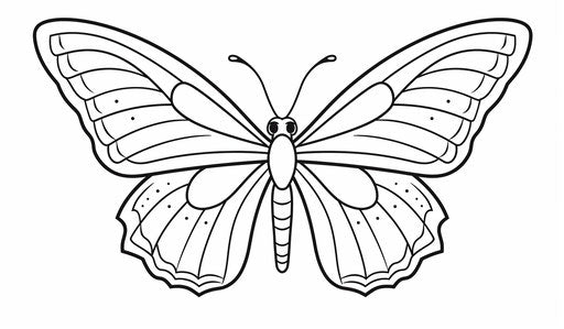 Butterfly coloring pages for preschoolers in characterized animal style