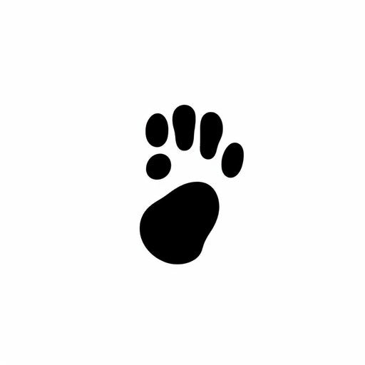 Minimalist footprint clipart on white background
