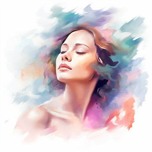 Breathing clipart in the style of Impressionistic Art, on white background