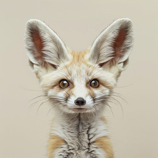 Fennec fox with a curious look, in the style of Elke Vogelsang