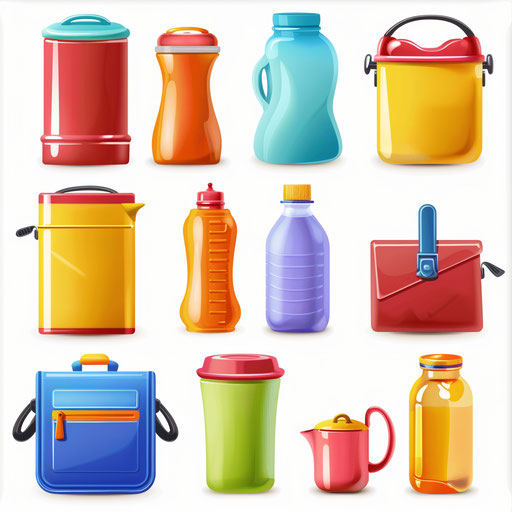 Canteen illustration in photorealistic style on white background