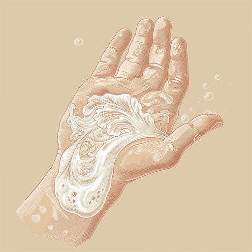 Handwashing clipart on flat beige background, realistic quality