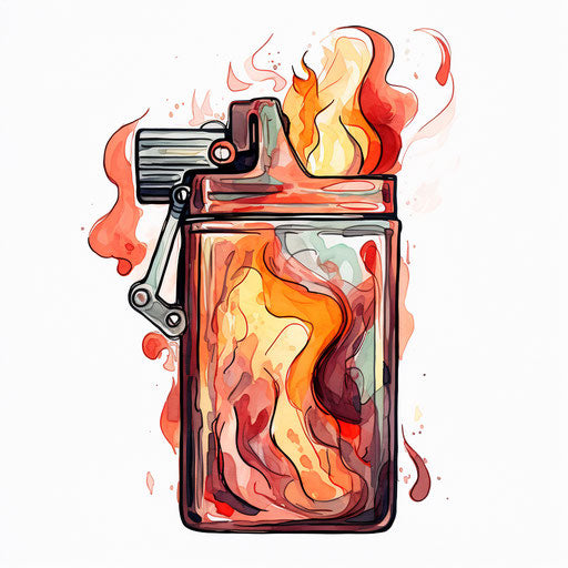 Lighter clipart in the style of oil painting