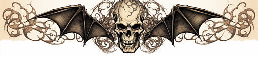 Bat tattoo in skull style, xbox 360 graphics