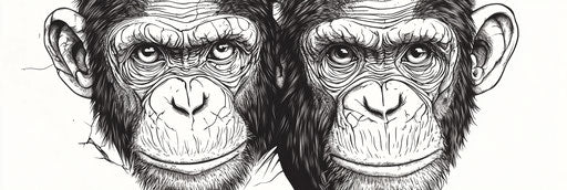 Very simple chimpanzee coloring page 3:1