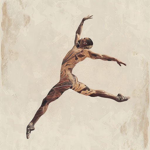 Photo-realistic quality gymnastics clipart on flat beige background