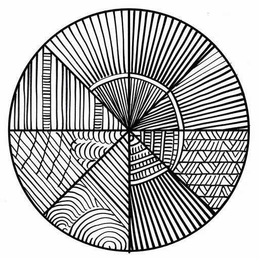 Circle with assorted patterns to color