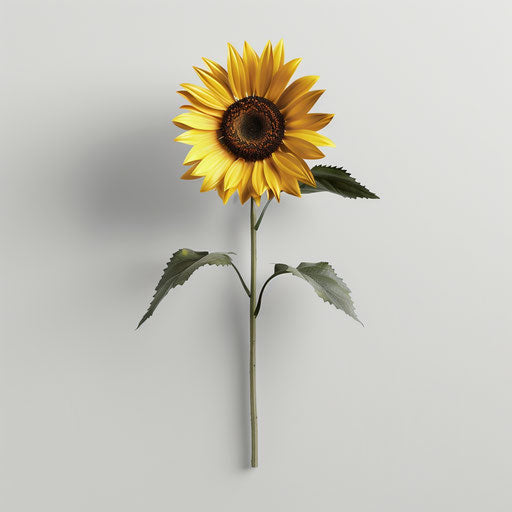Photo-realistic sunflower clipart on a flat white background