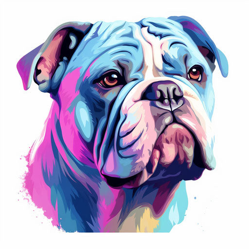 Bulldog clipart in the style of Pastel Colors Art, on a white background