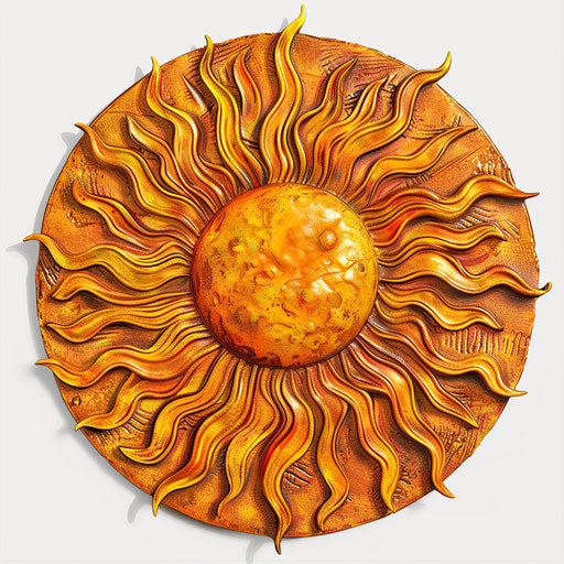 Realistic sun clipart with detailed textures