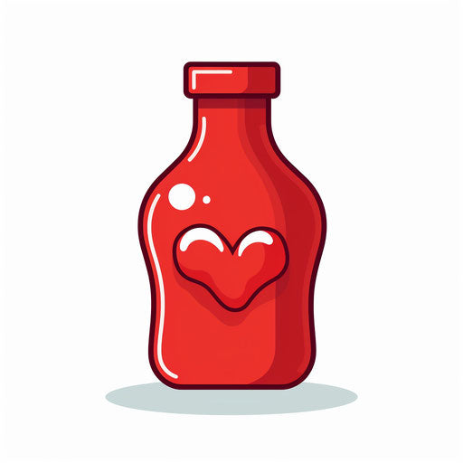 Ketchup clipart in Minimalist style, on a white background