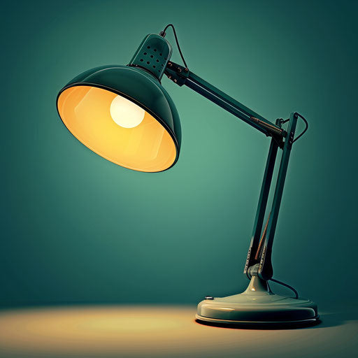 Realistic lamp illustration on flat random background