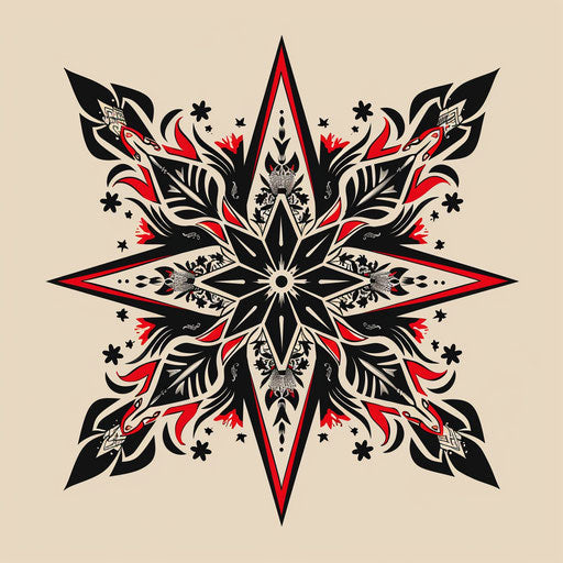 Bold clipart style flat tattoo sketch of a Russian star