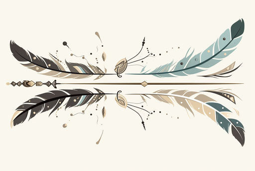 Feather style vector illustration with two arrows