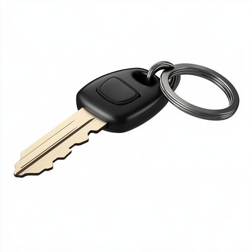 Realistic clipart of a car key, high resolution, isolated