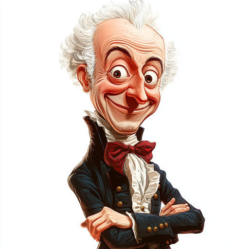 Humorous caricature of an Immanuel Kant with googly eyes