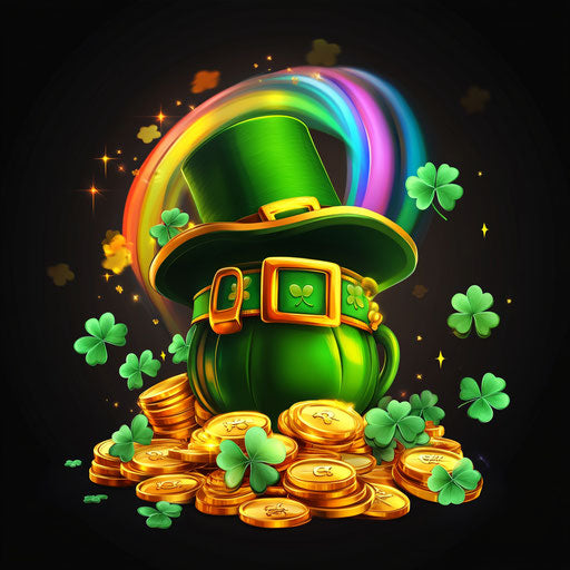 Shamrocks, pot of gold, and rainbow: slot game design