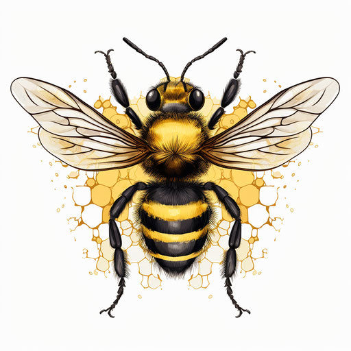 Hand drawn vector illustration of a bee
