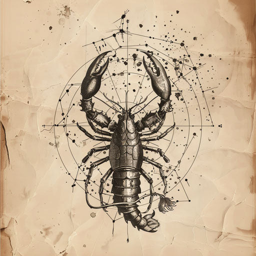 Vintage tattoo sketch of Scorpio constellation