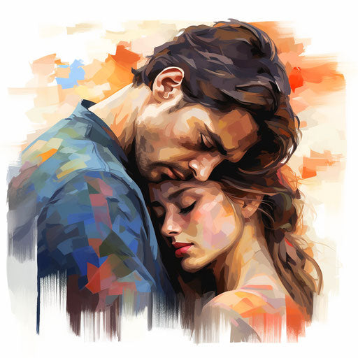 Empathy clipart in the style of Oil painting, on a white background