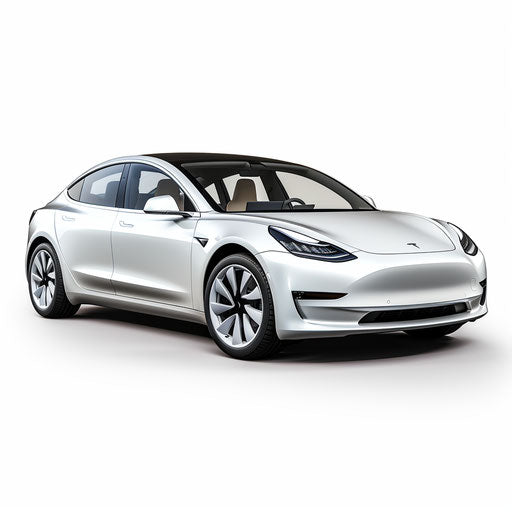 White car on white background