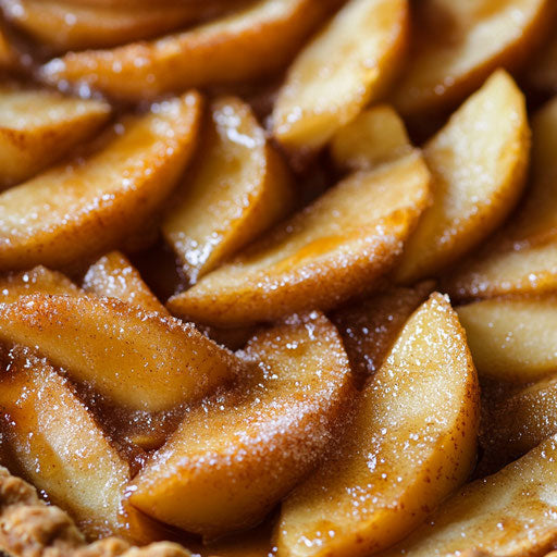 Caramelized apple pie with golden crust