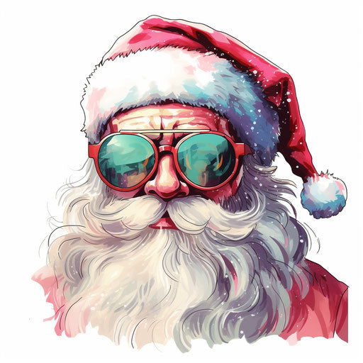 Santa Claus illustration in the style of Pastel Colors