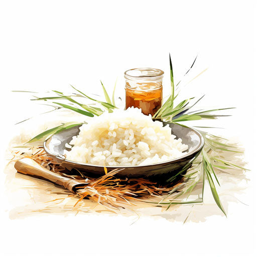 Rice clipart in the style of Impressionistic Art