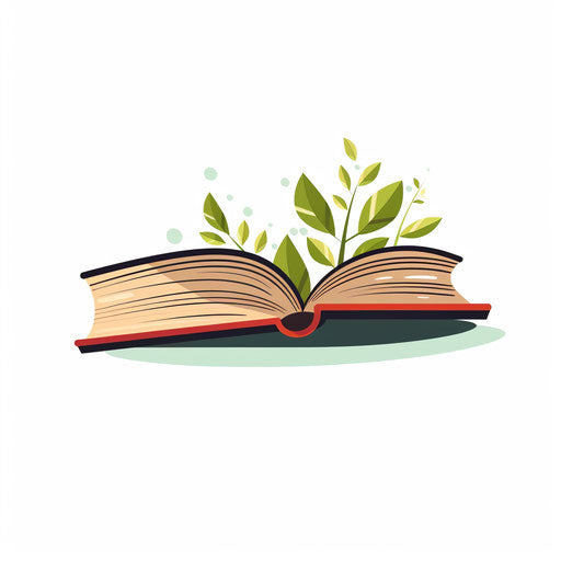 Minimalist book clipart on white background