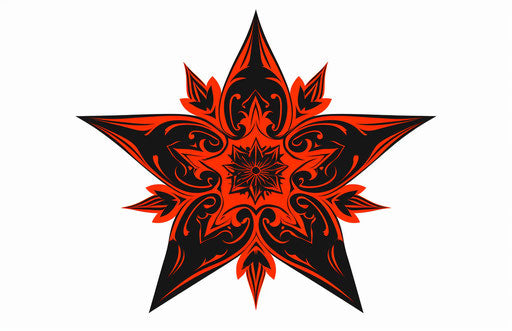 Black star on transparent background, sovietwave style