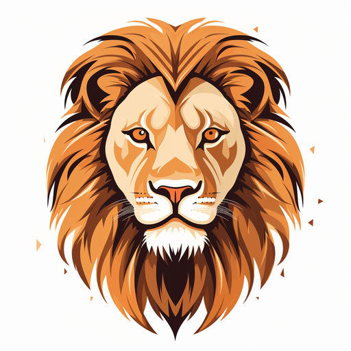 Minimalist lion illustration on white background