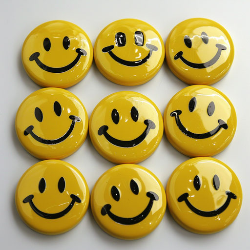 Set of ten smiley face magnets 12 inches diameter