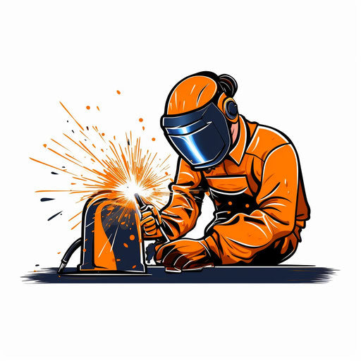 Minimalist-style welding clipart on a white background