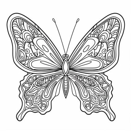 Butterfly with tribal art patterns on wings