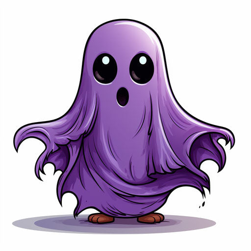 Ghost illustration in the style of Chiaroscuro Art, on white background