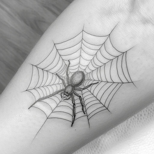 Spider web with detailed spider in the center