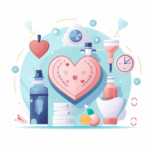 Healthy image in Pastel Colors Art style, on white background